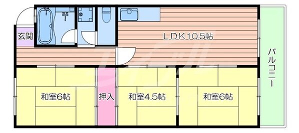 箕面パークヴィラ東棟の物件間取画像